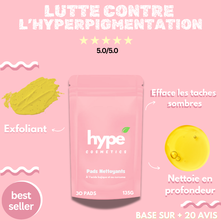 Pads Nettoyants à l'acide kojique et au curcuma