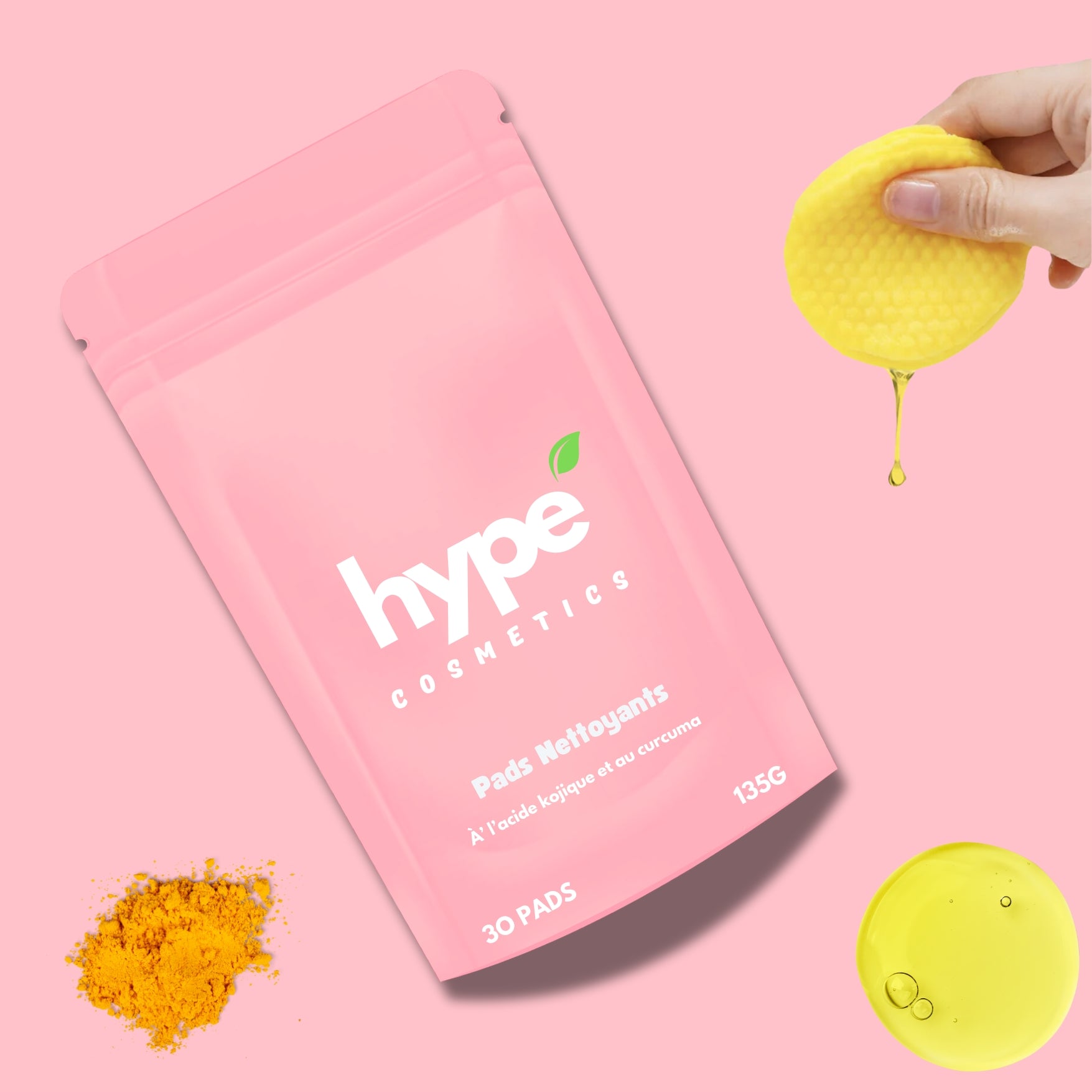 Pads Nettoyants à l'acide kojique et au curcuma